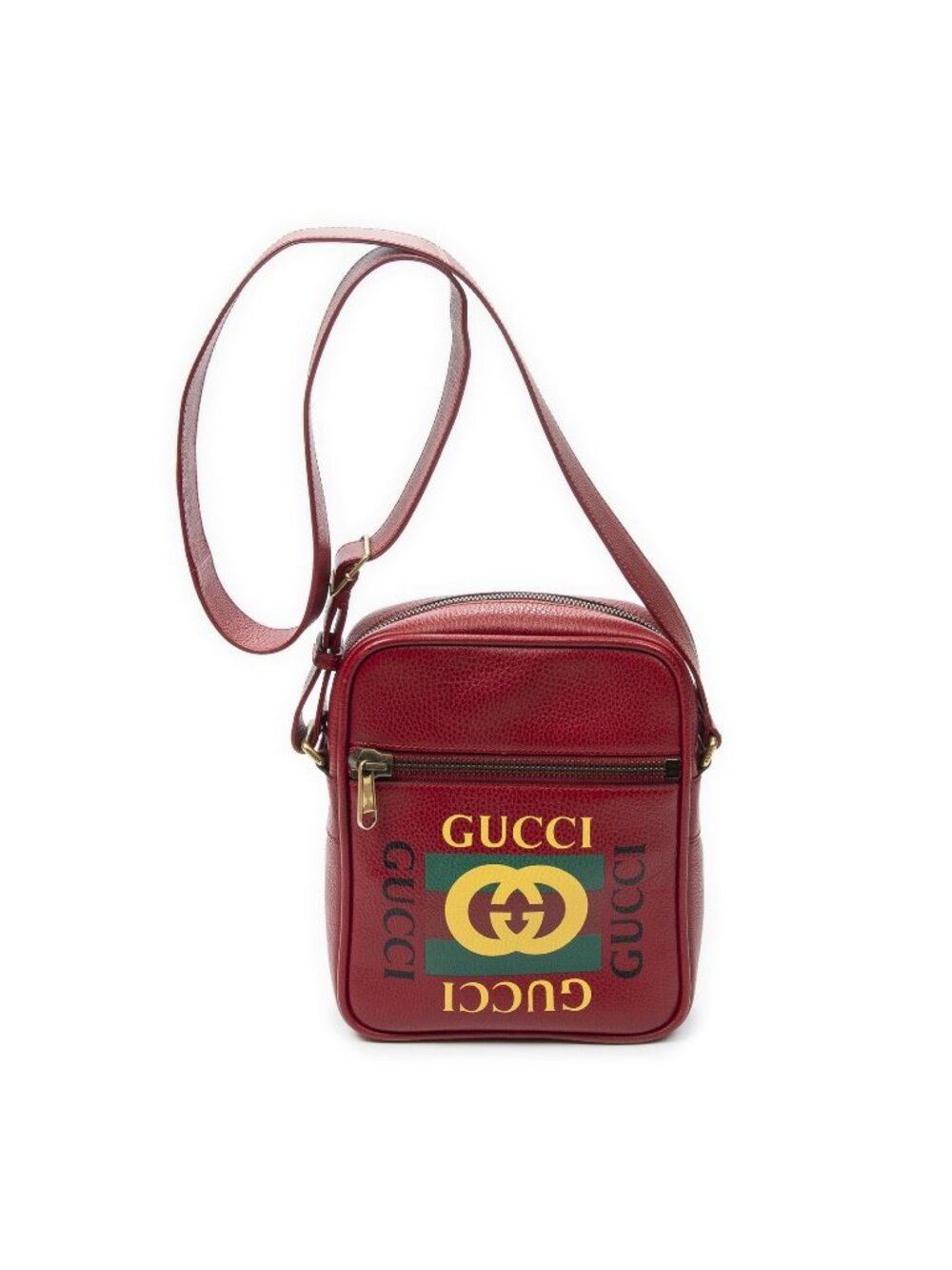 Gucci Small Messenger Red Grain Calfskin Leather